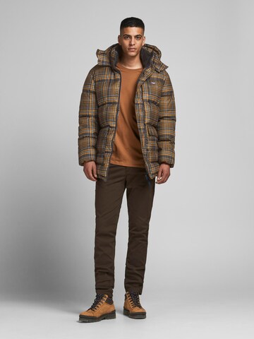 JACK & JONES Winter Jacket 'Tony' in Brown