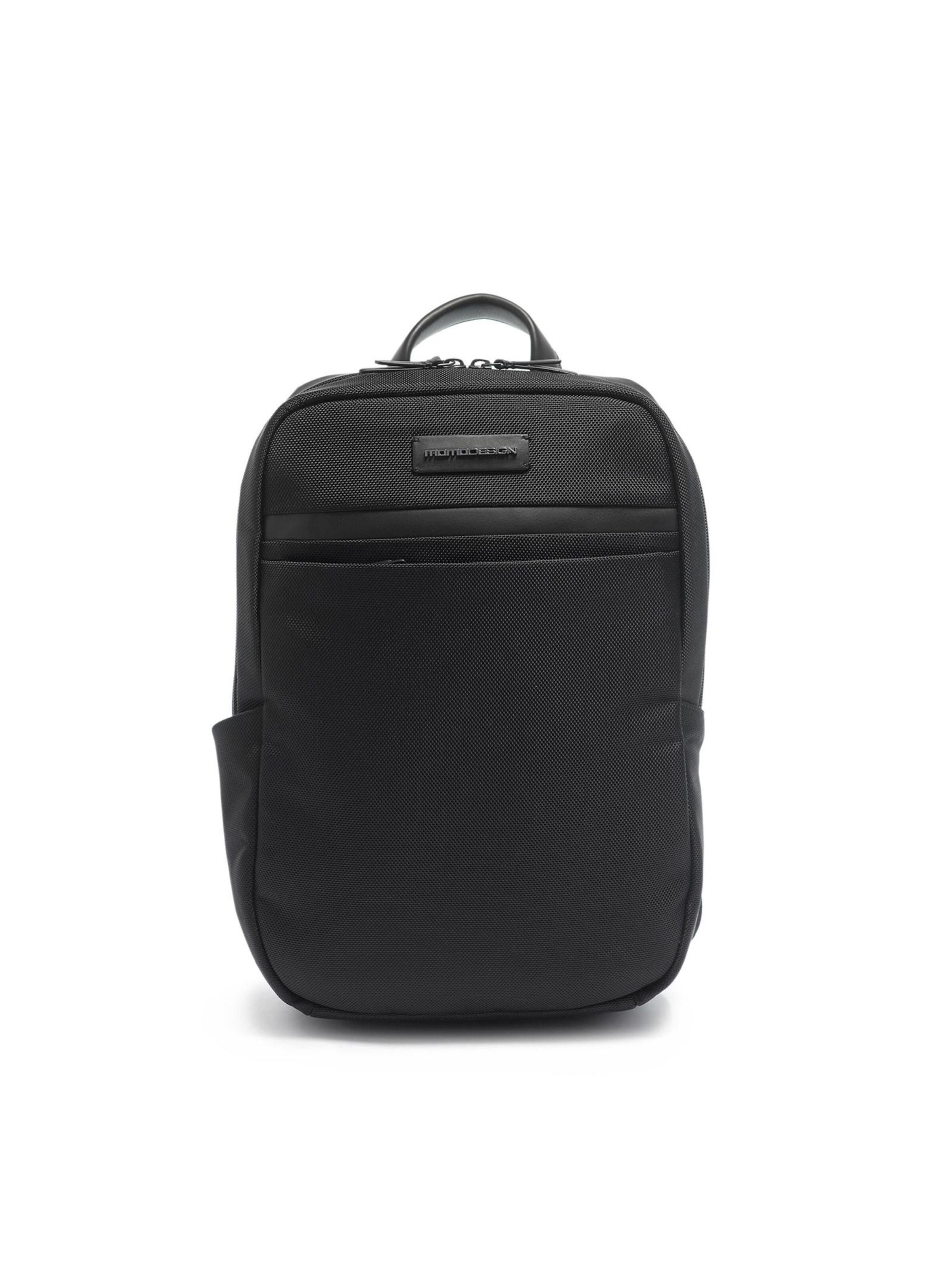 Zaino 'Zaino Uomo Momo Design Ecopelle con Zip - 28x45x20 cm' di Momo Design in nero: frontale