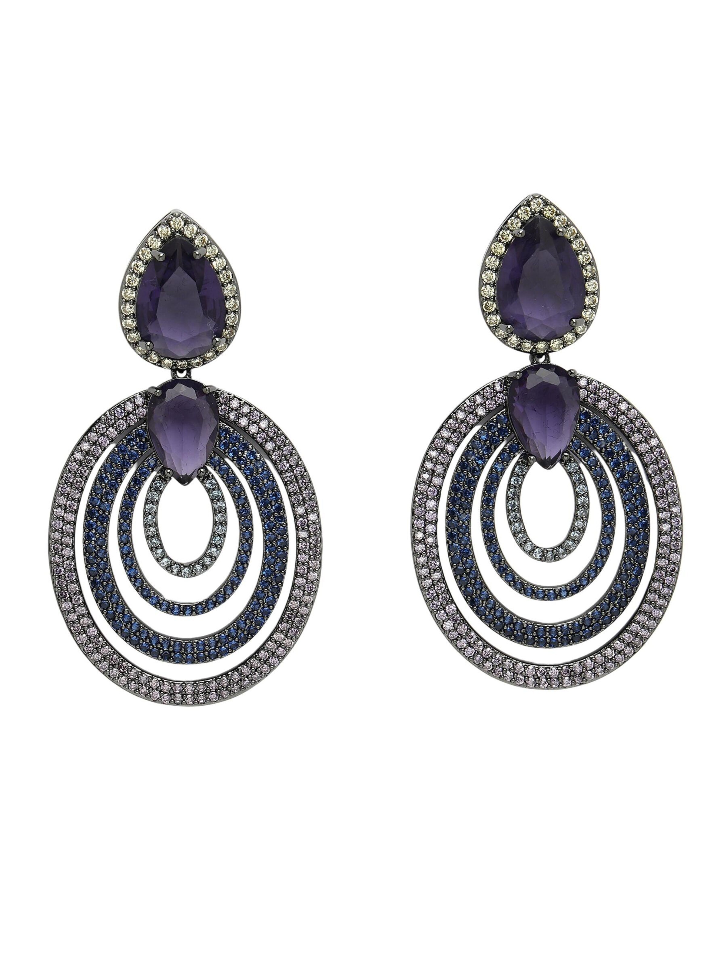 AVANT-GARDE PARIS Earrings 'Genevievema' in Purple: front