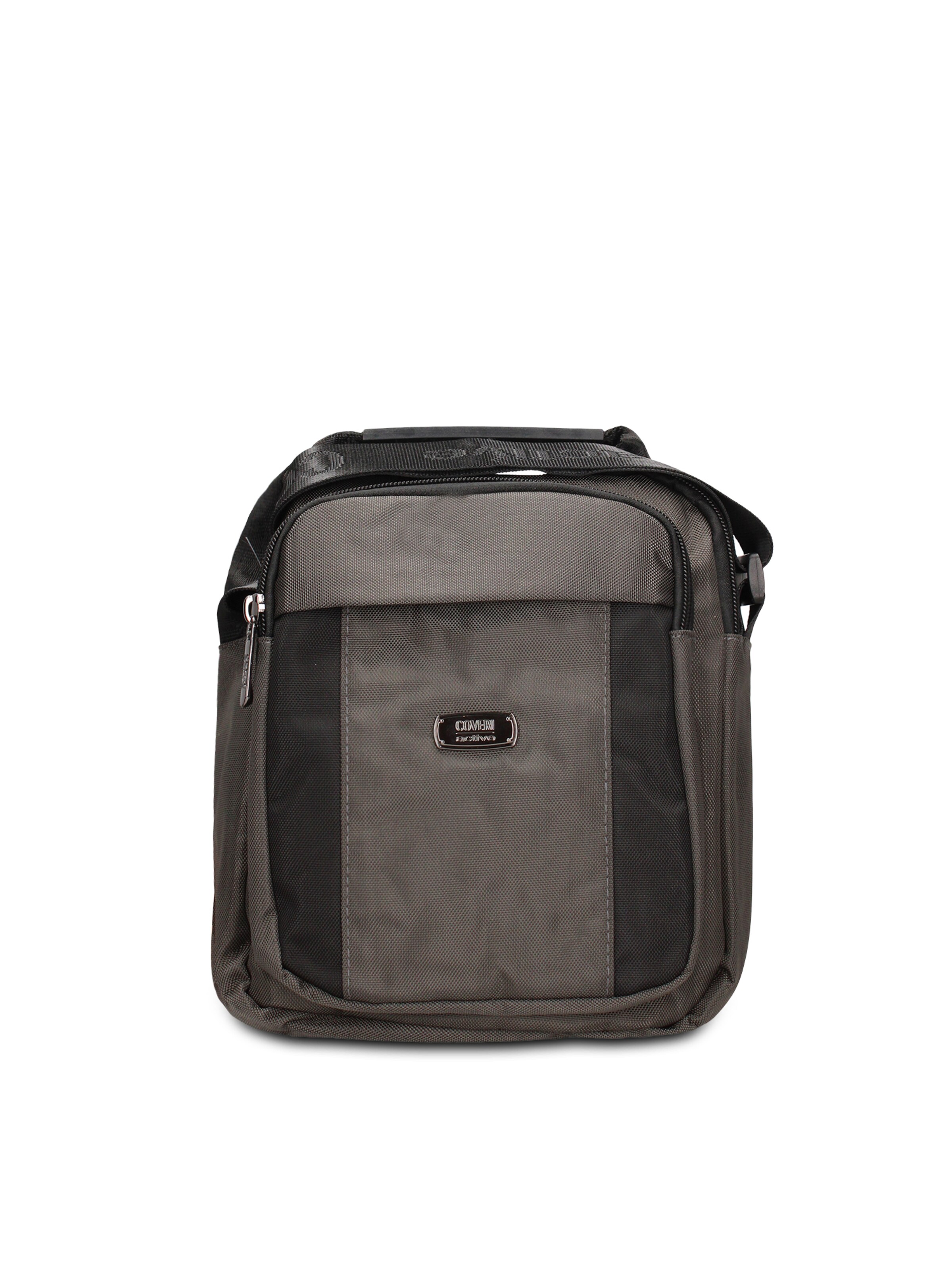 Borsa a tracolla 'Borsa a Tracolla Uomo Vegan Leather con Zip' di Coveri Collection in grigio: frontale
