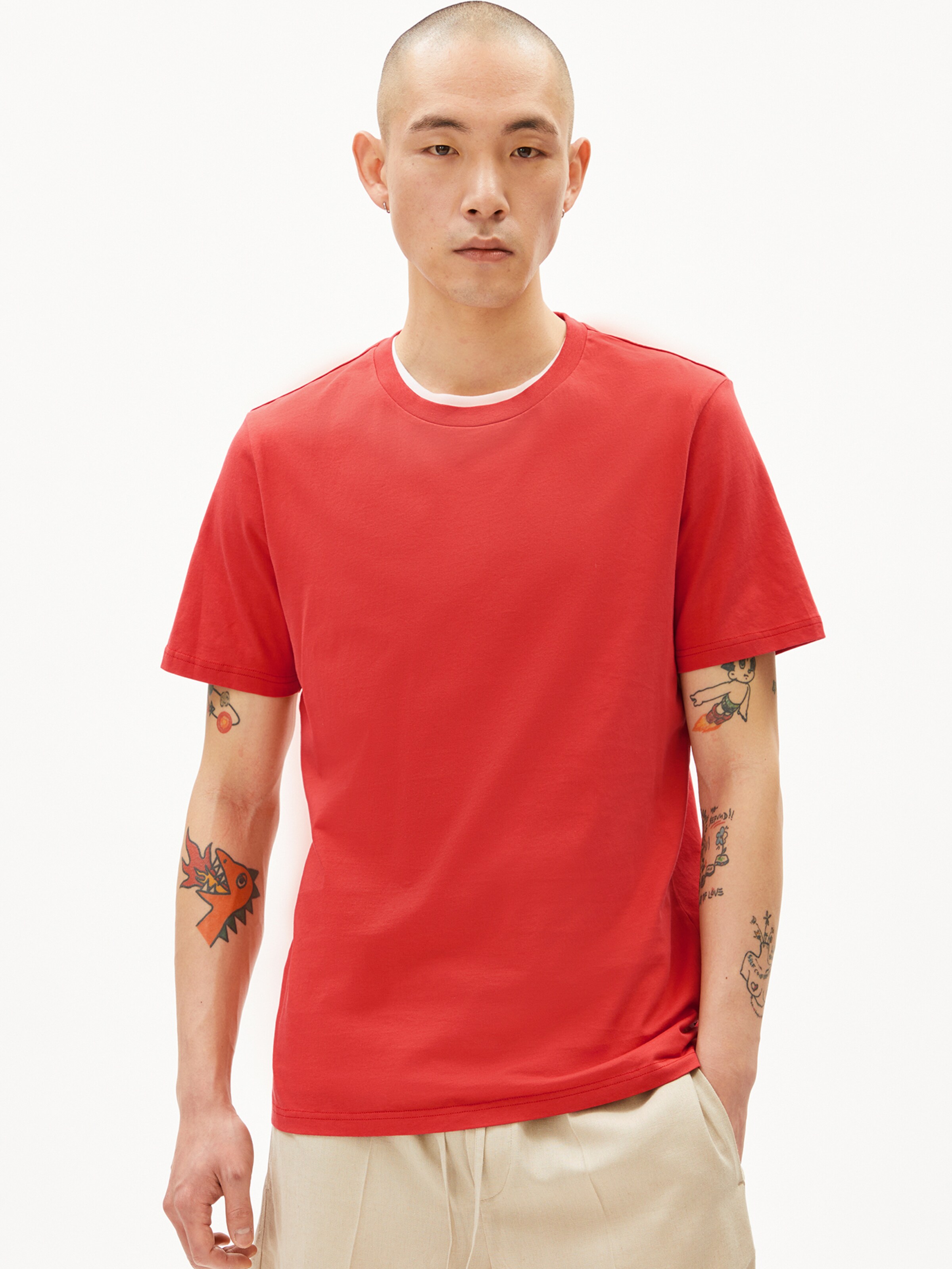 ARMEDANGELS Regular Fit T-Shirt JAAMES in Orange: Vorderseite