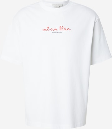 Calvin Klein Jeans Μπλουζάκι 'TRVL LINES' σε λευκό: μπροστά