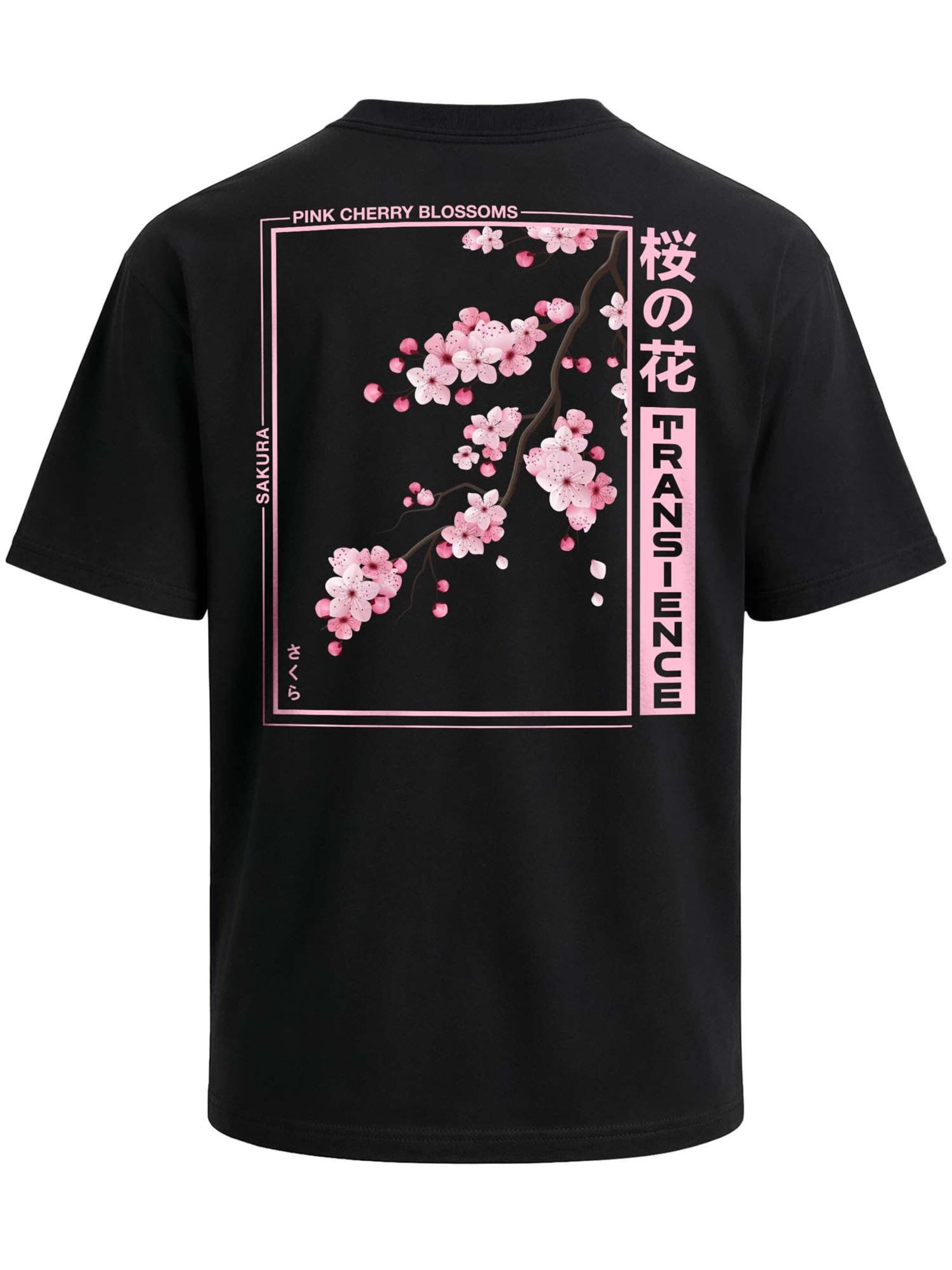 Neverless Shirt 'Kirschblüten' in Black