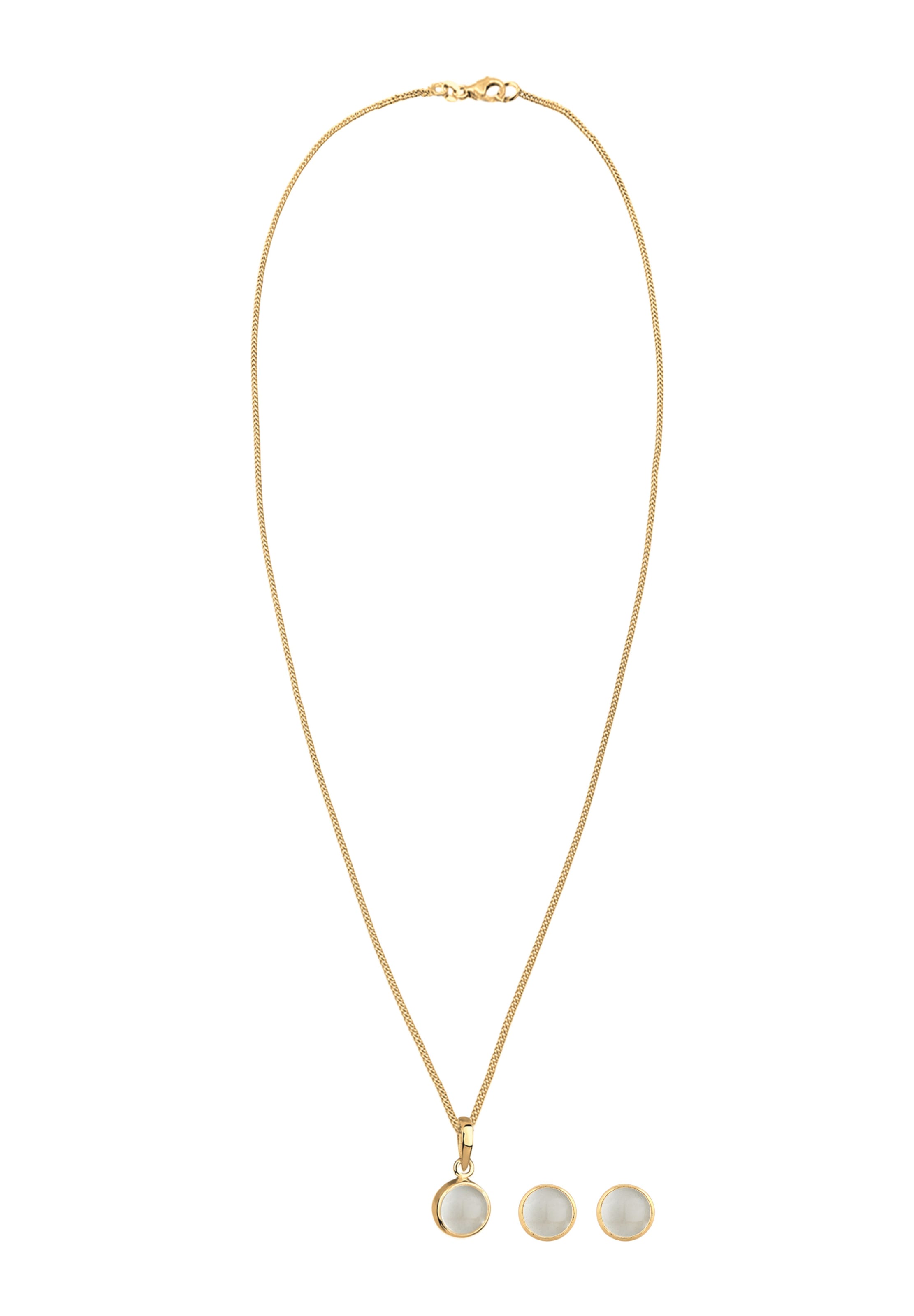 ELLI Jewelry set 'Mondstein' in Gold / Pearl white, Item view