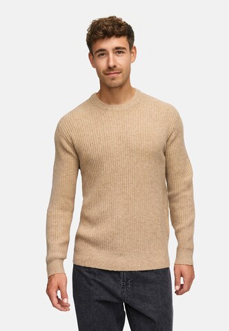 INDICODE JEANS Trui 'INPeace' in Beige: voorkant