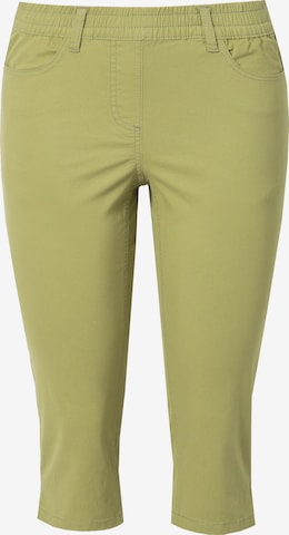 Ulla Popken Slimfit Hose in Grün: Vorderseite