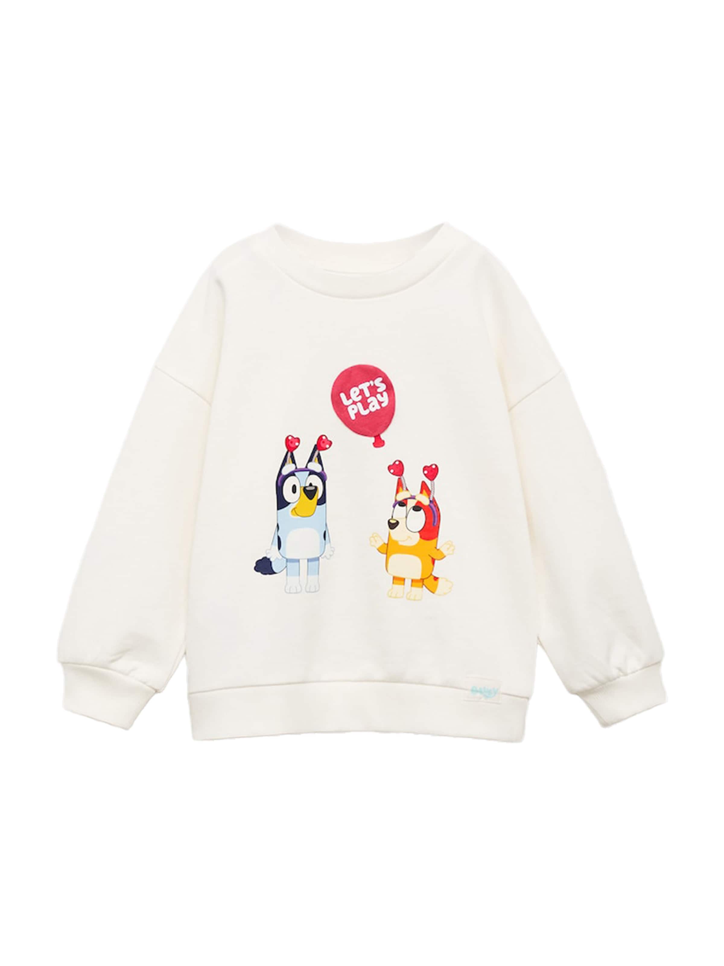 MANGO KIDS Mikina 'BLUPLAY' – bílá: přední strana