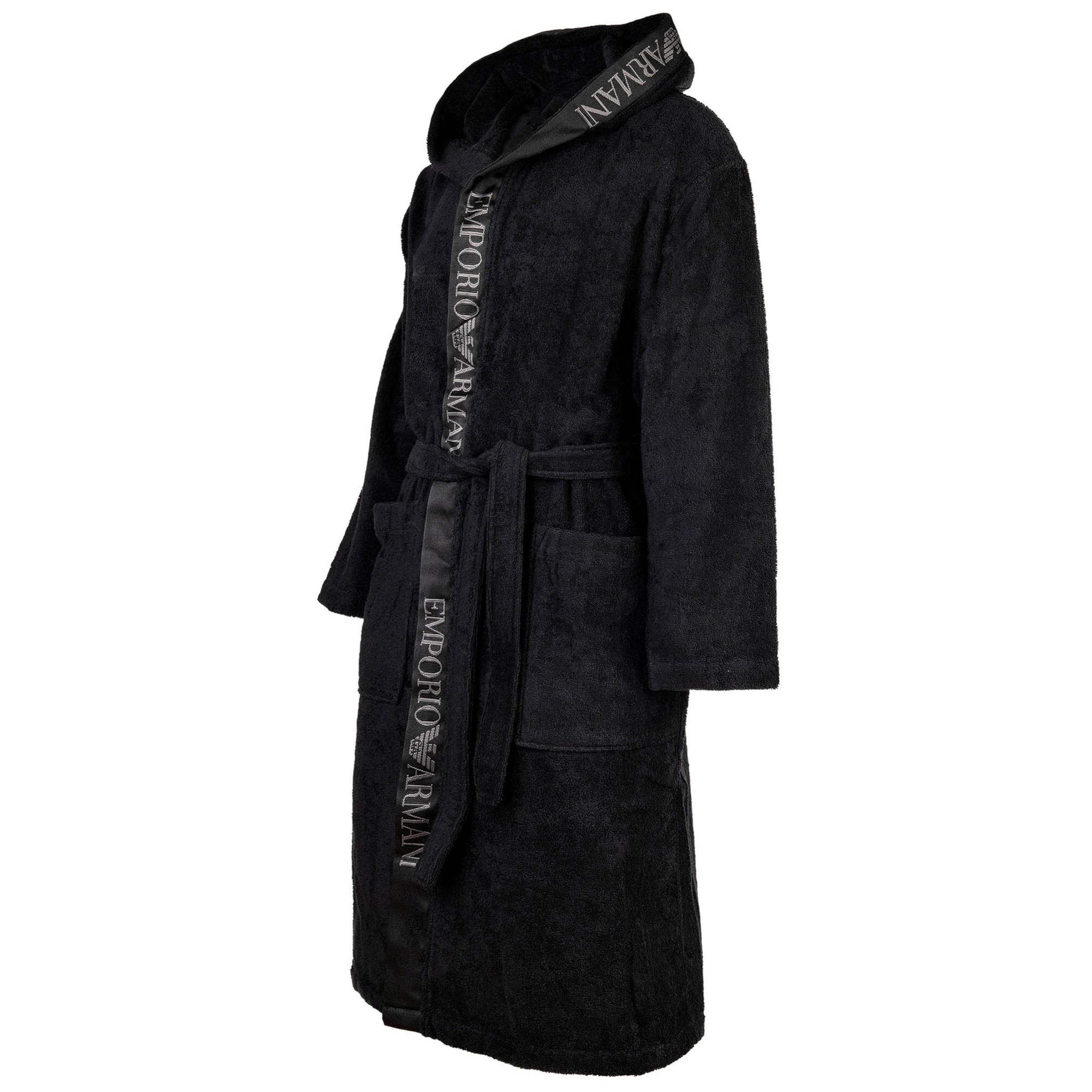 Emporio Armani Szlafrok długi w kolorze czarny