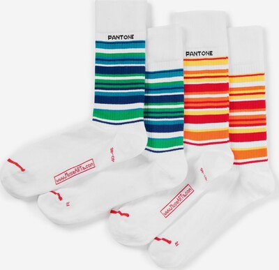 Pantone made by MuseARTa Chaussettes en mélange de couleurs / blanc, Vue avec produit