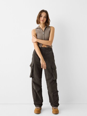 Bershka Loosefit Cargo nadrágok - zöld