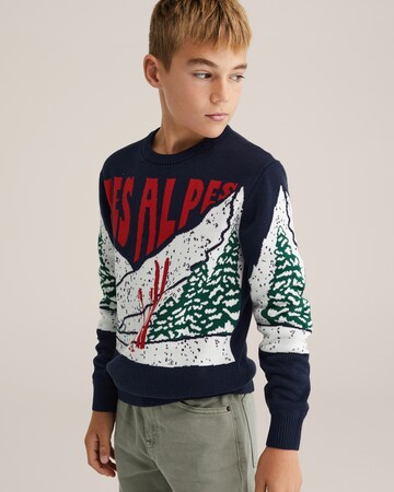 WE Fashion Свитер в Синий: спереди