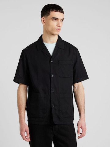 UNITED COLORS OF BENETTON Regular fit Button Up Shirt in Black: front