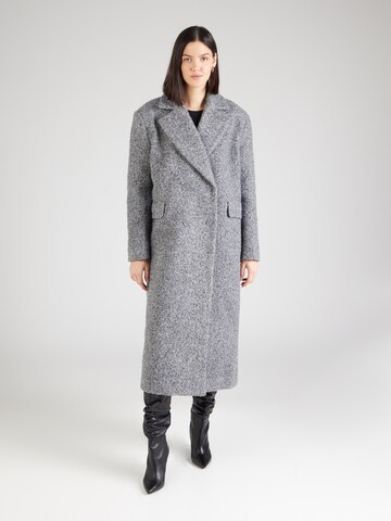 Monki Between-seasons coat in Grey: front