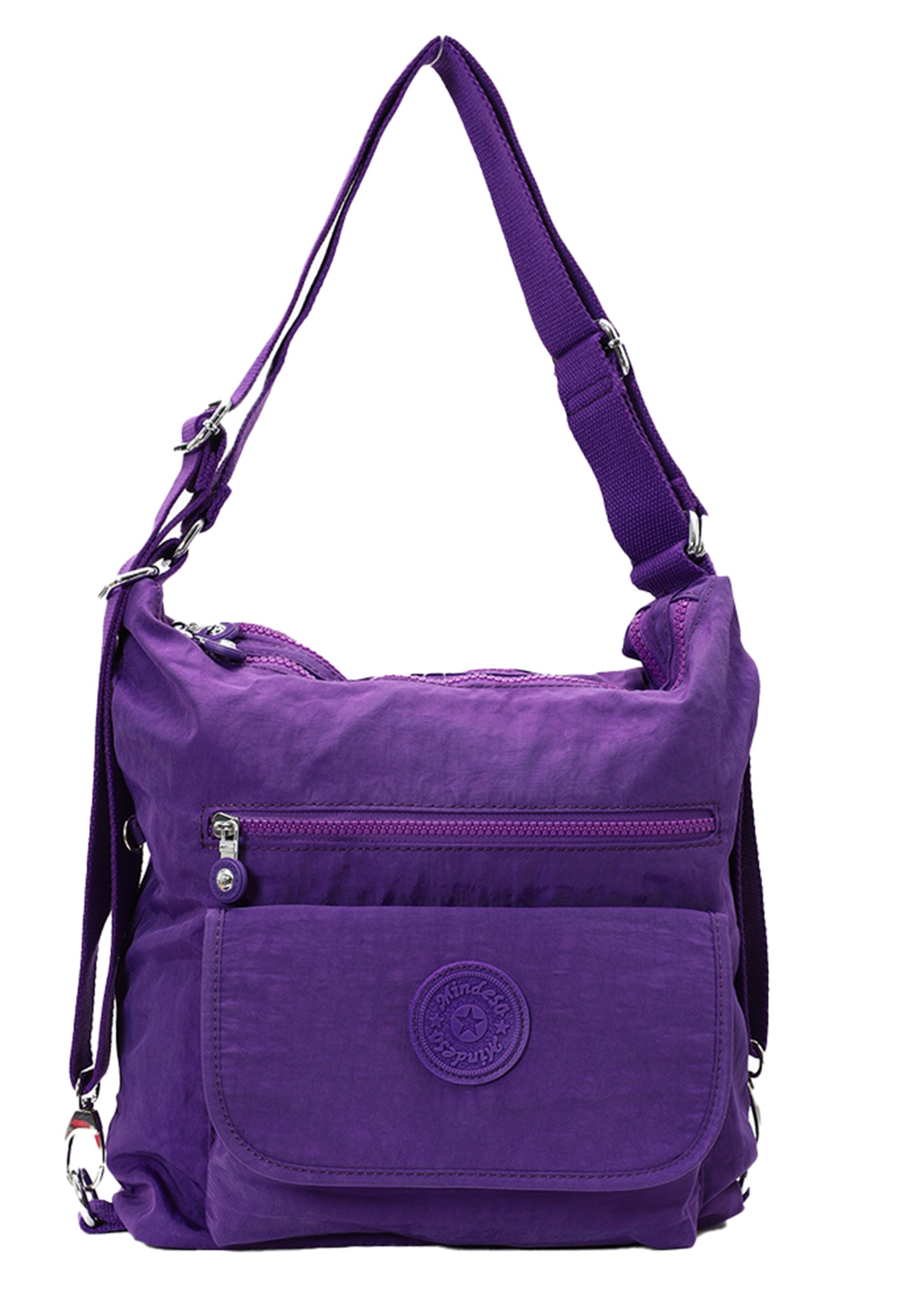 Borsa a spalla di Mindesa in lilla: frontale