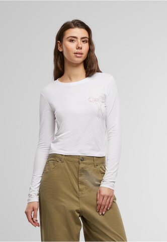 Miss Tee Shirt 'Bow Oneliner' in White: front