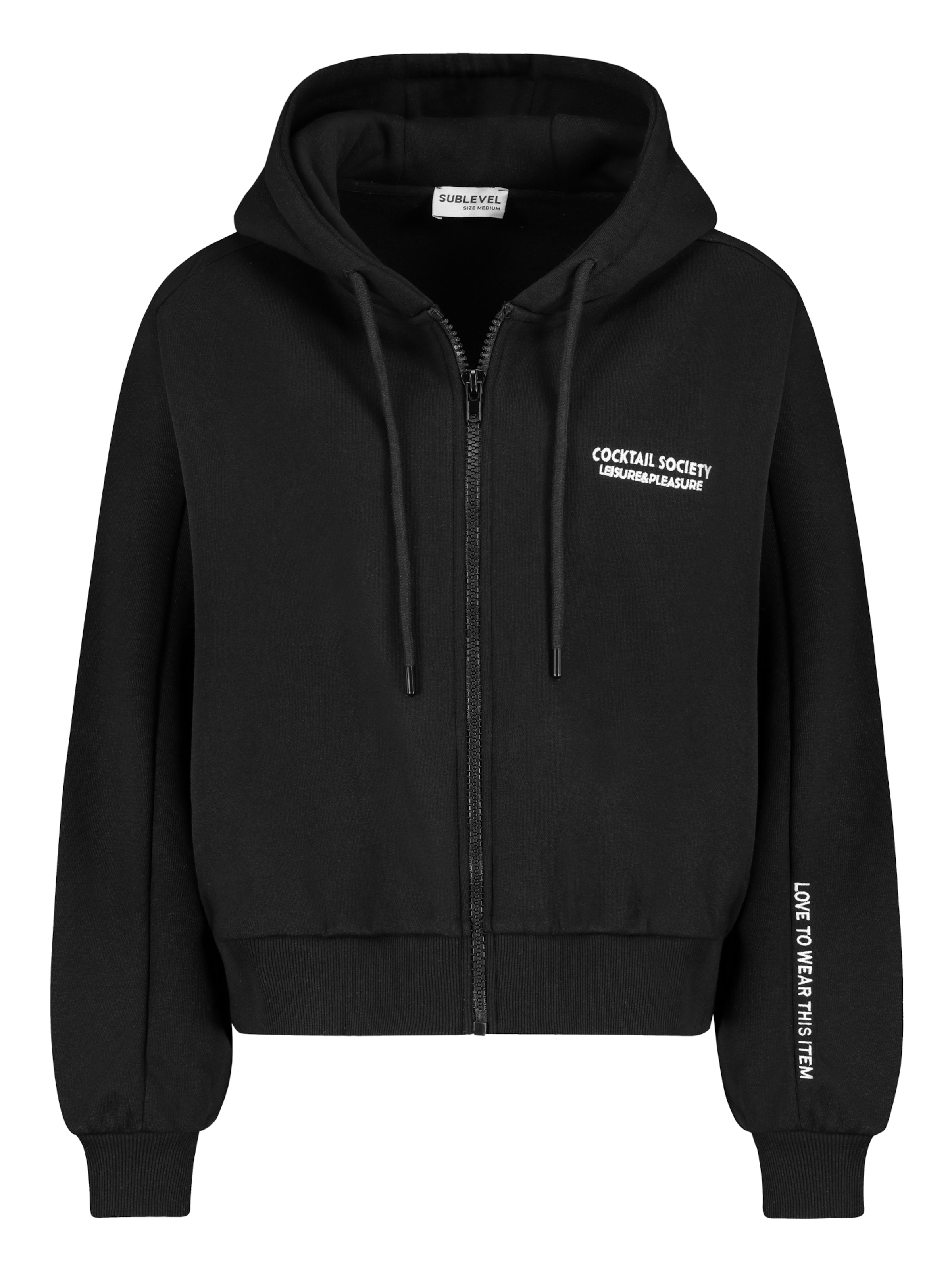 Sublevel Sweatjacke in Schwarz: Vorderseite