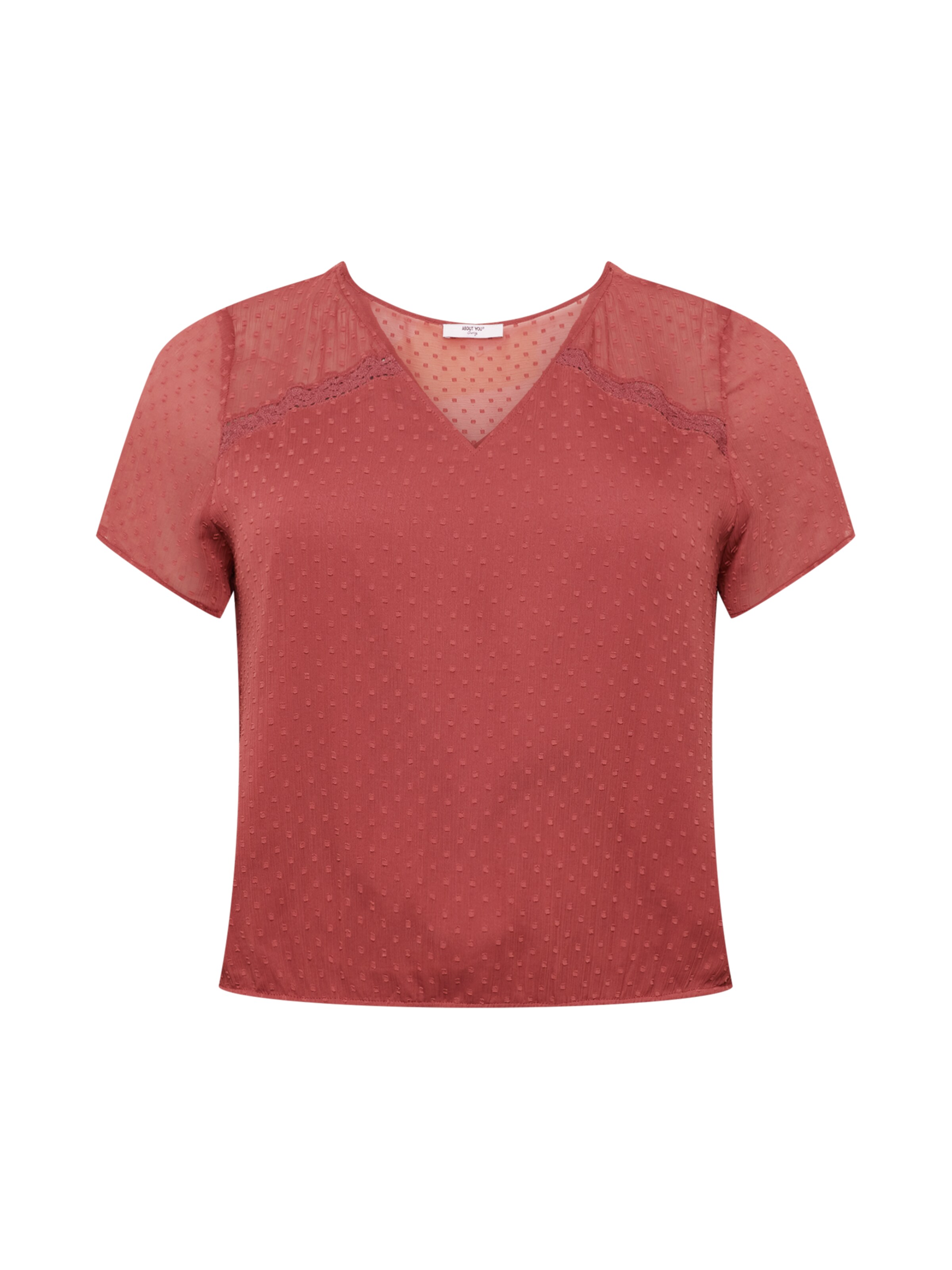sarkans ABOUT YOU Curvy T-Krekls 'Senta': no priekšpuses