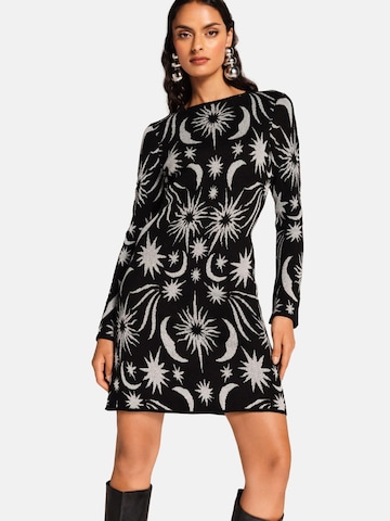 love & roses Gebreide jurk in Zwart: voorkant