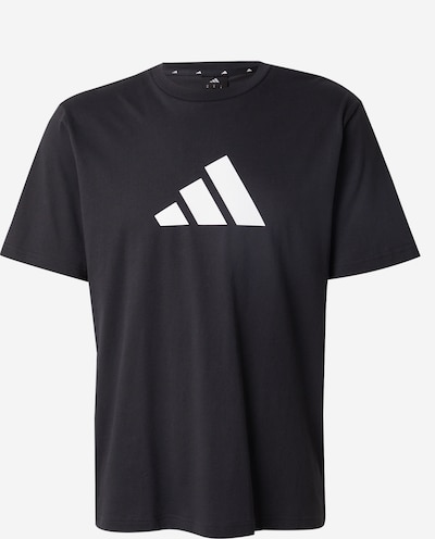 Sportiniai marškinėliai 'FI 3BAR' iš ADIDAS SPORTSWEAR, spalva – juoda / balta, Prekių apžvalga