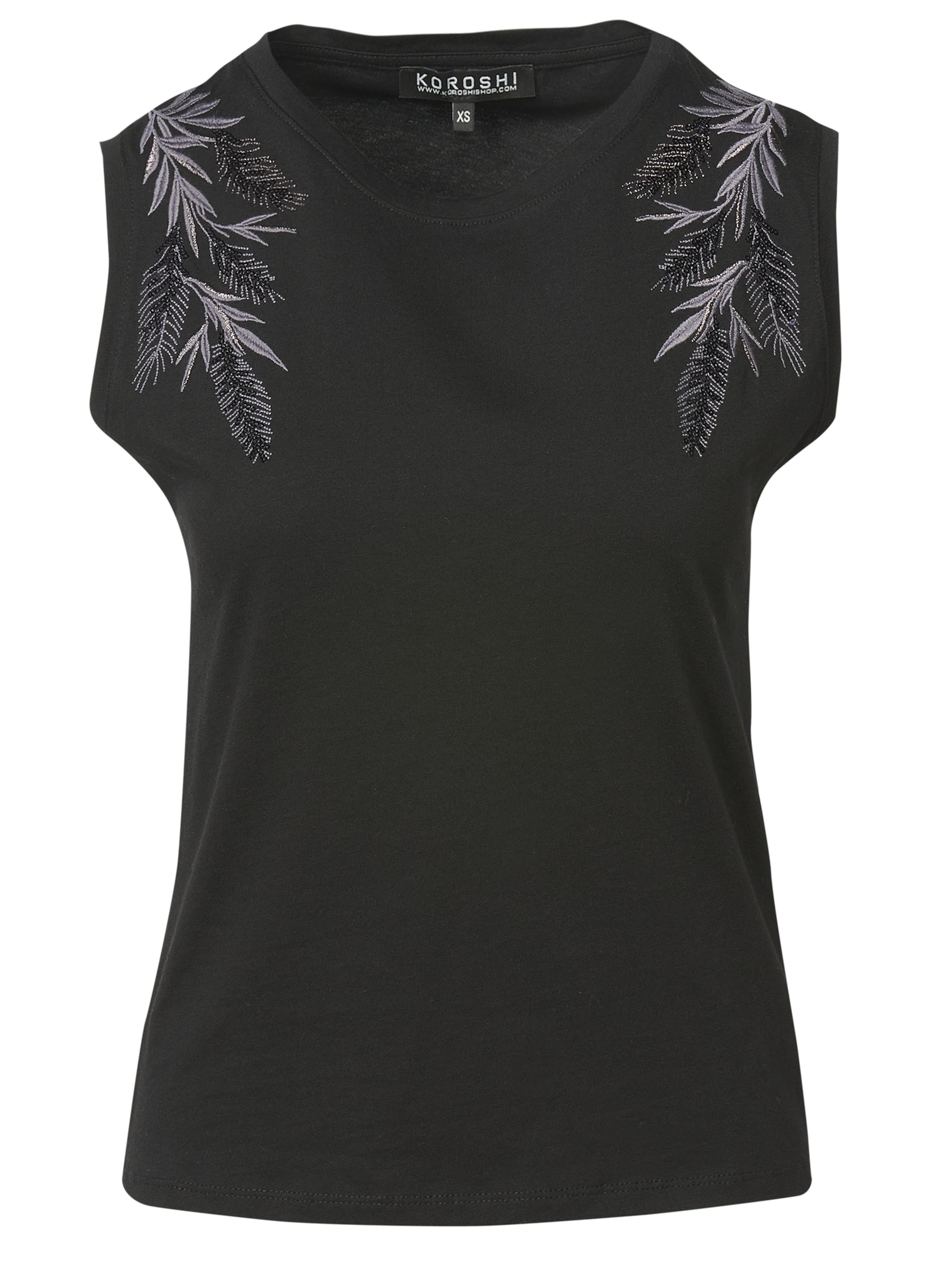 KOROSHI Top in Black: front