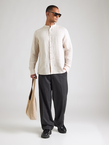 FYNCH-HATTON Regular fit Button Up Shirt in Beige