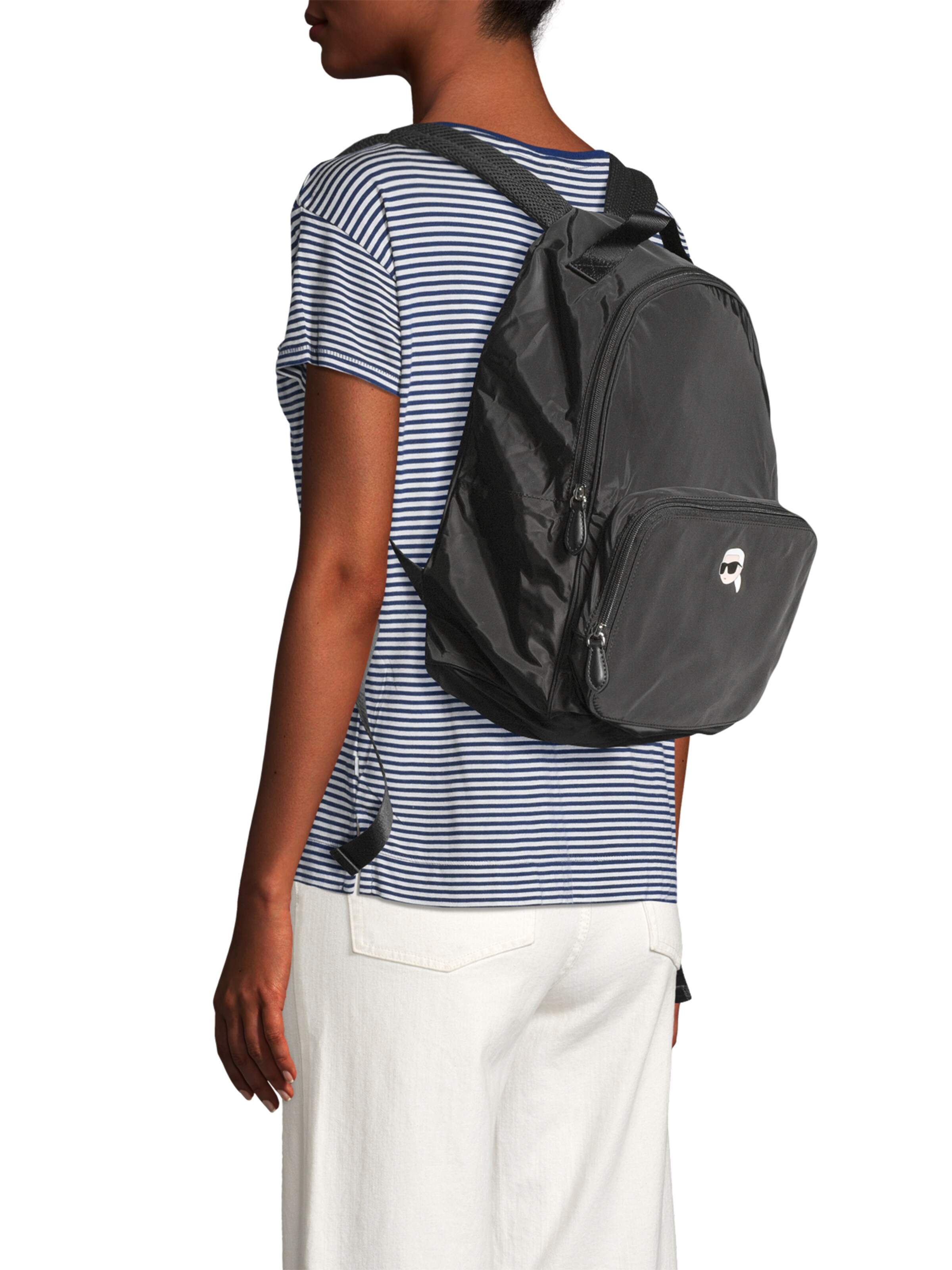 Karl Lagerfeld Backpack 'IKON' in Black: front