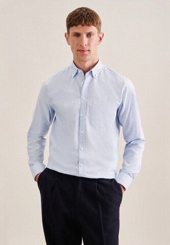 SEIDENSTICKER Regular fit Zakelijk overhemd ' SMART ESSENTIALS' in Blauw: voorkant