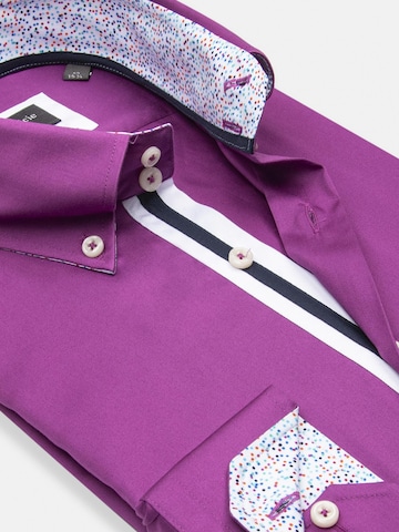Slim fit Camicia business 'Roma Iconic Satin Man Shirt White' di 7Camicie in lilla