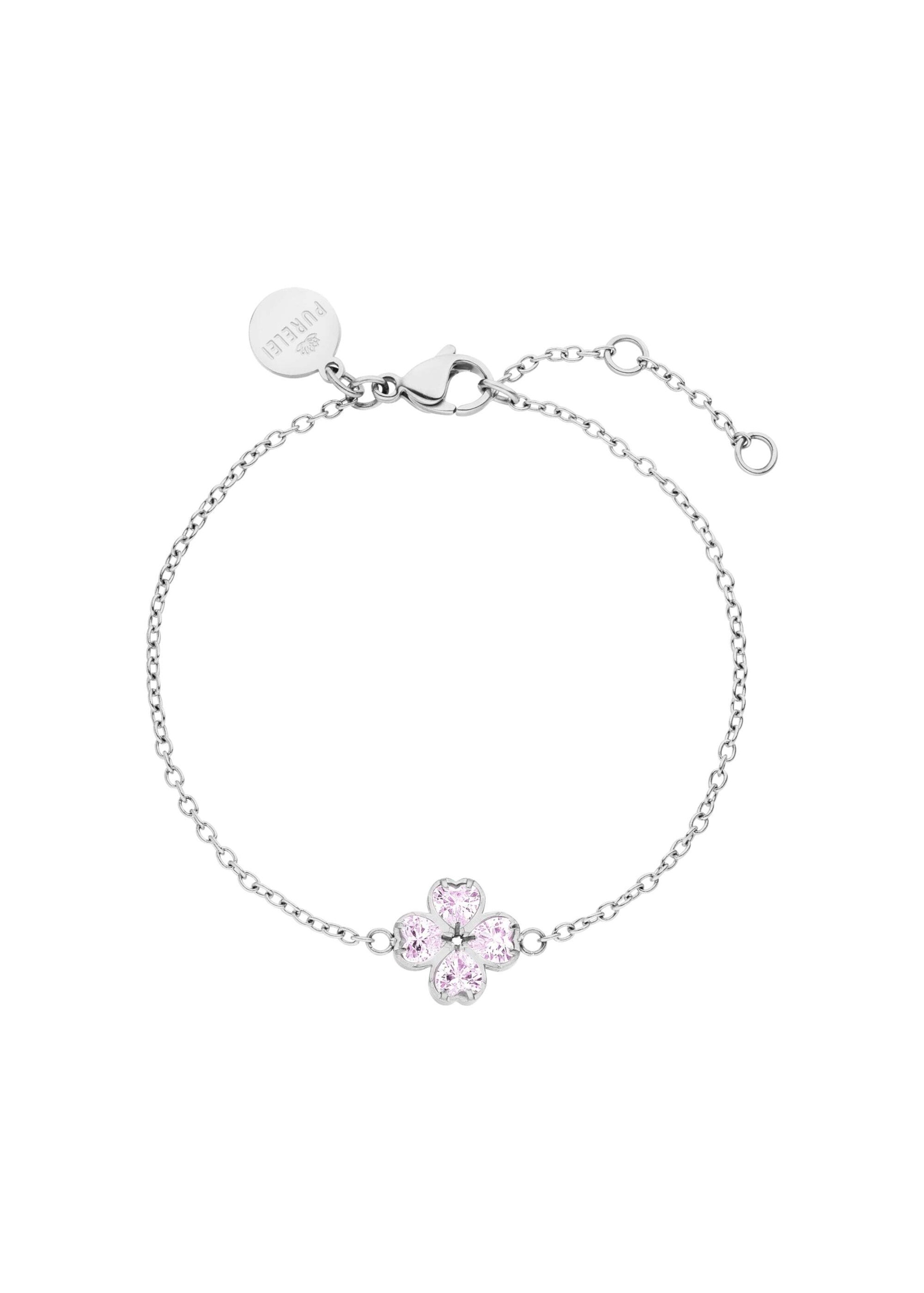PURELEI Bracelet 'Cuore Rosé' en argent, Vue avec produit