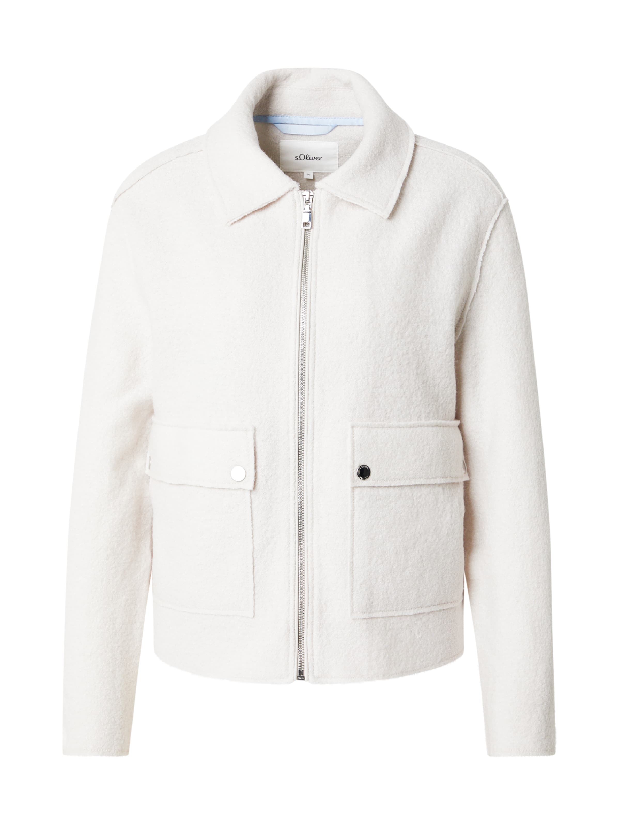 s.Oliver Φθινοπωρινό και ανοιξιάτικο μπουφάν σε λευκό: μπροστά