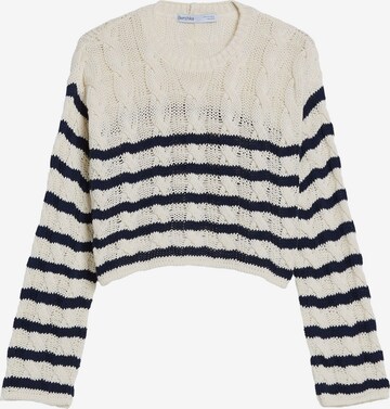 Pull-over Bershka en beige : devant