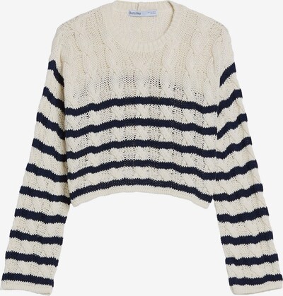 Bershka Pullover i ecru / marin, Produktvisning