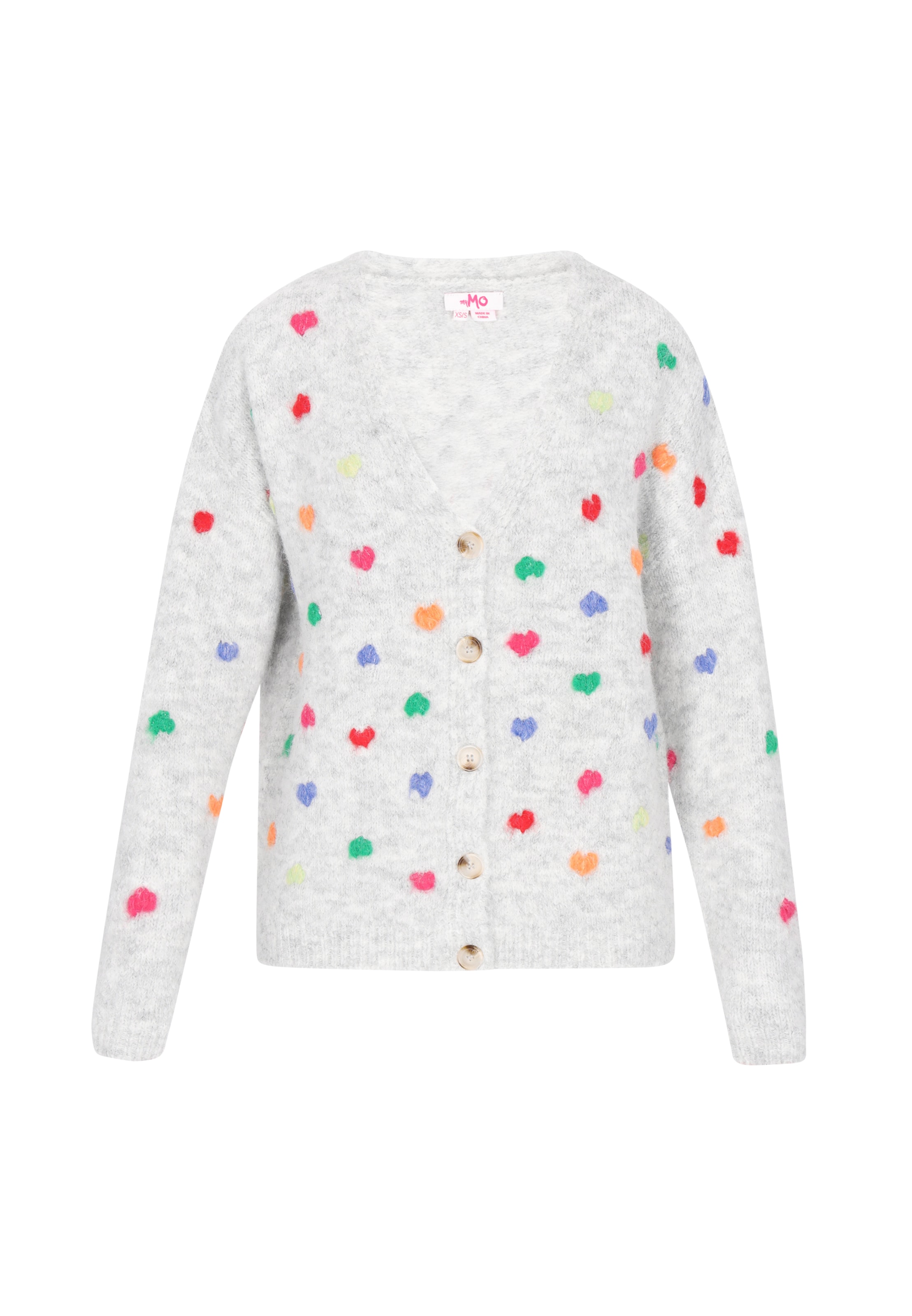 MYMO Вязаная кофта в Серый: спереди