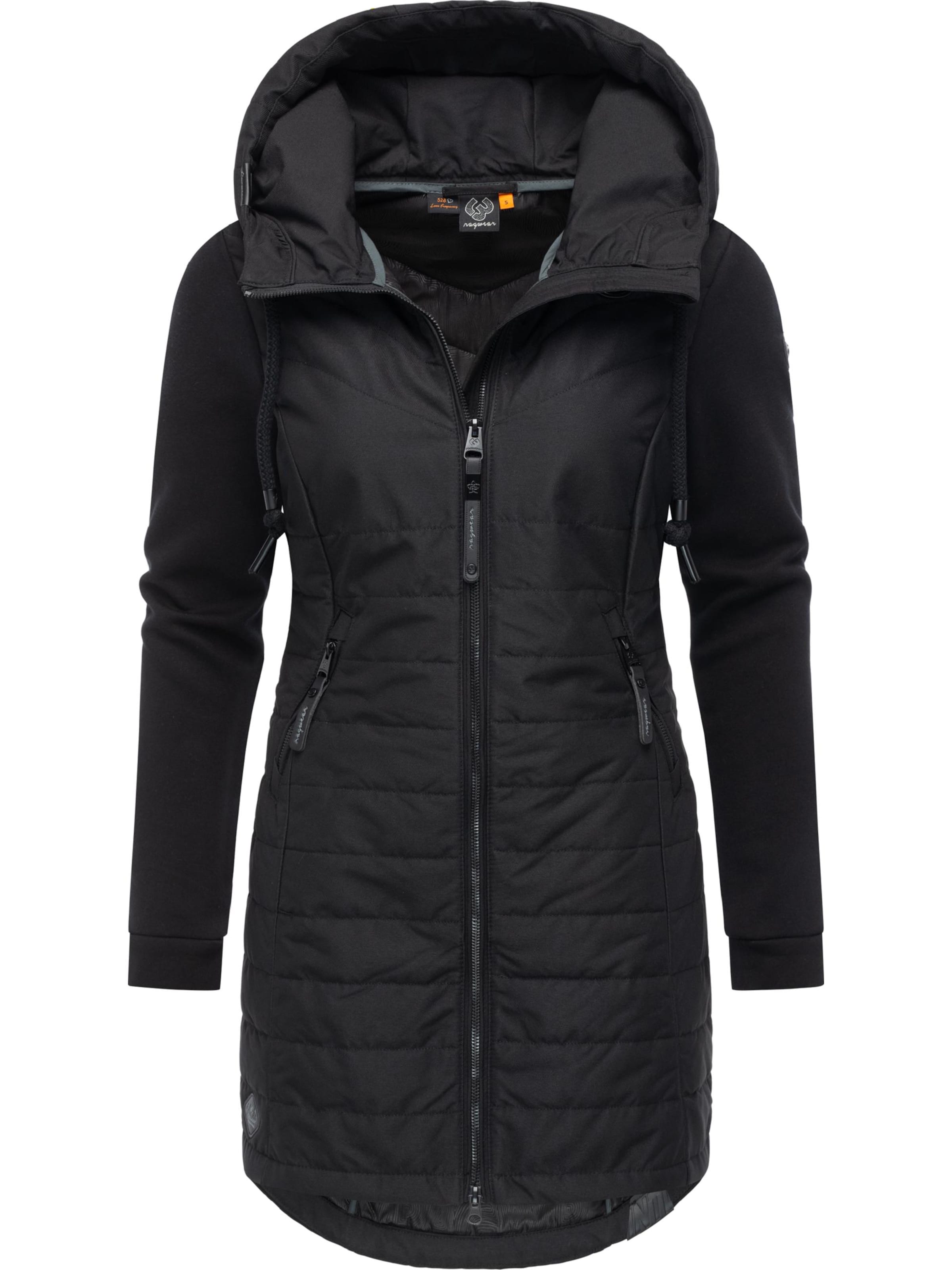 Ragwear Přechodný kabát 'Lucinda' – černá: přední strana