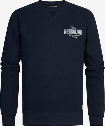 Sweat-shirt Petrol Industries en bleu : devant