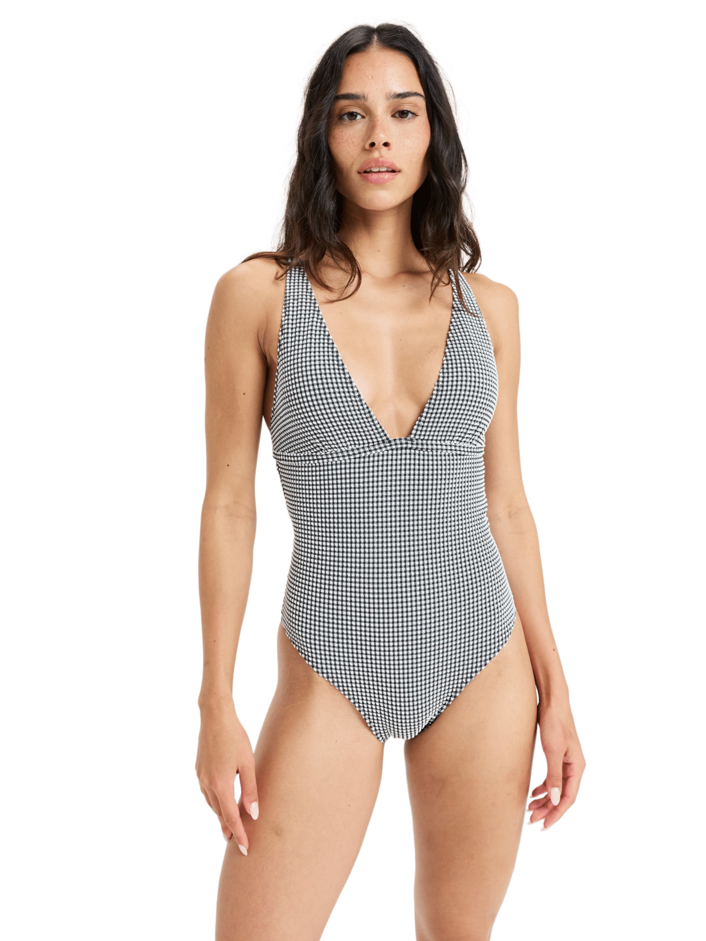 Triangle Maillot de bain 'Gingham' ROXY en gris : devant