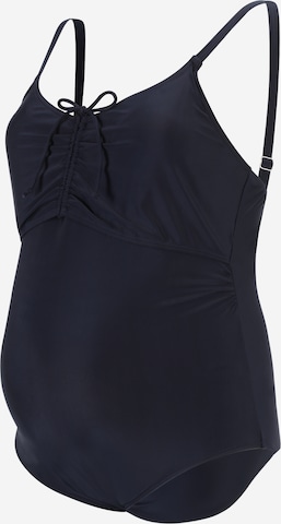Mamalicious Curve Bustier Badpak 'Halima' in Blauw: voorkant