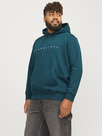 Felpa 'JJEStar' di Jack & Jones Plus in verde: frontale