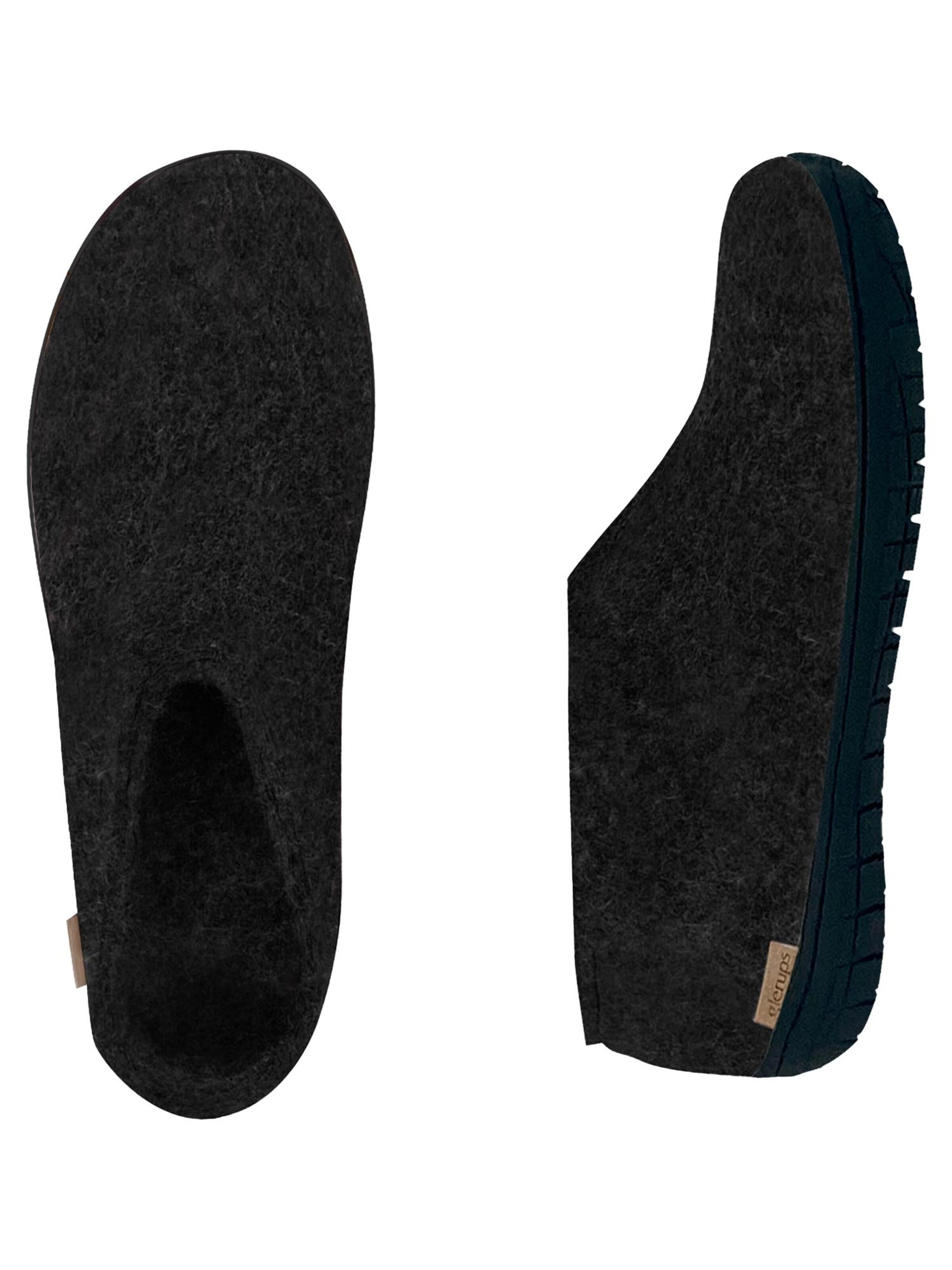 Glerups Huisschoenen 'Black Rubber' in Zwart