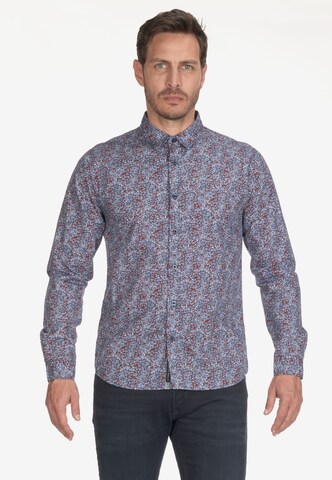 Le Temps Des Cerises Regular fit Button Up Shirt 'RETIL' in Blue: front