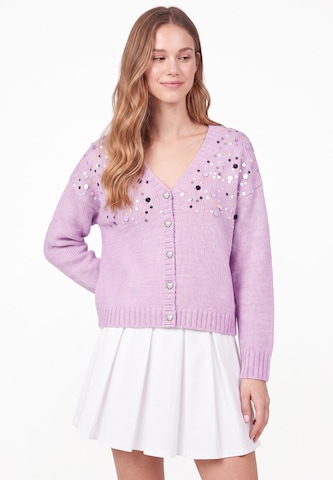 MYMO - Casaco de malha 'Young Fashion' em roxo: frente