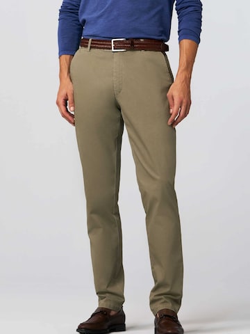 MEYER Regular Chino Pants 'Oslo' in Green: front