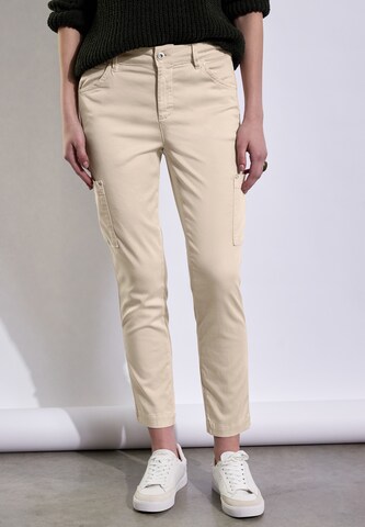 Street One Studio Slim fit Cargo Pants in Beige: front