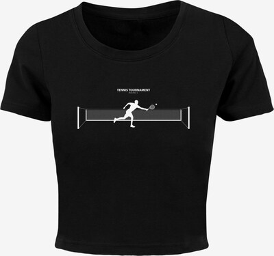 Merchcode T-shirt 'Tennis Round 1' en noir / blanc, Vue avec produit