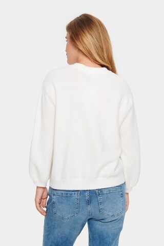 SAINT TROPEZ Пуловер 'Barbel' в бяло