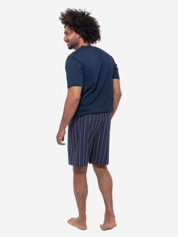 Ammann Pyjama kort 'Night & Home Cotton' in Blauw