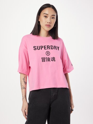 rožinė Superdry Marškinėliai: priekis