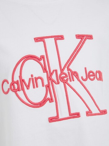 balta Calvin Klein Jeans Marškinėliai