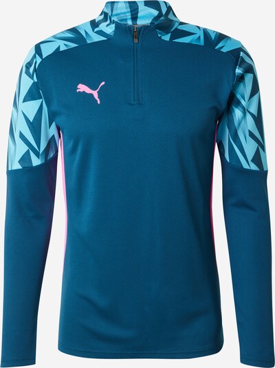 PUMA Tehnička sportska majica 'Individual Final' u cijan plava / svijetloplava / roza, Pregled proizvoda