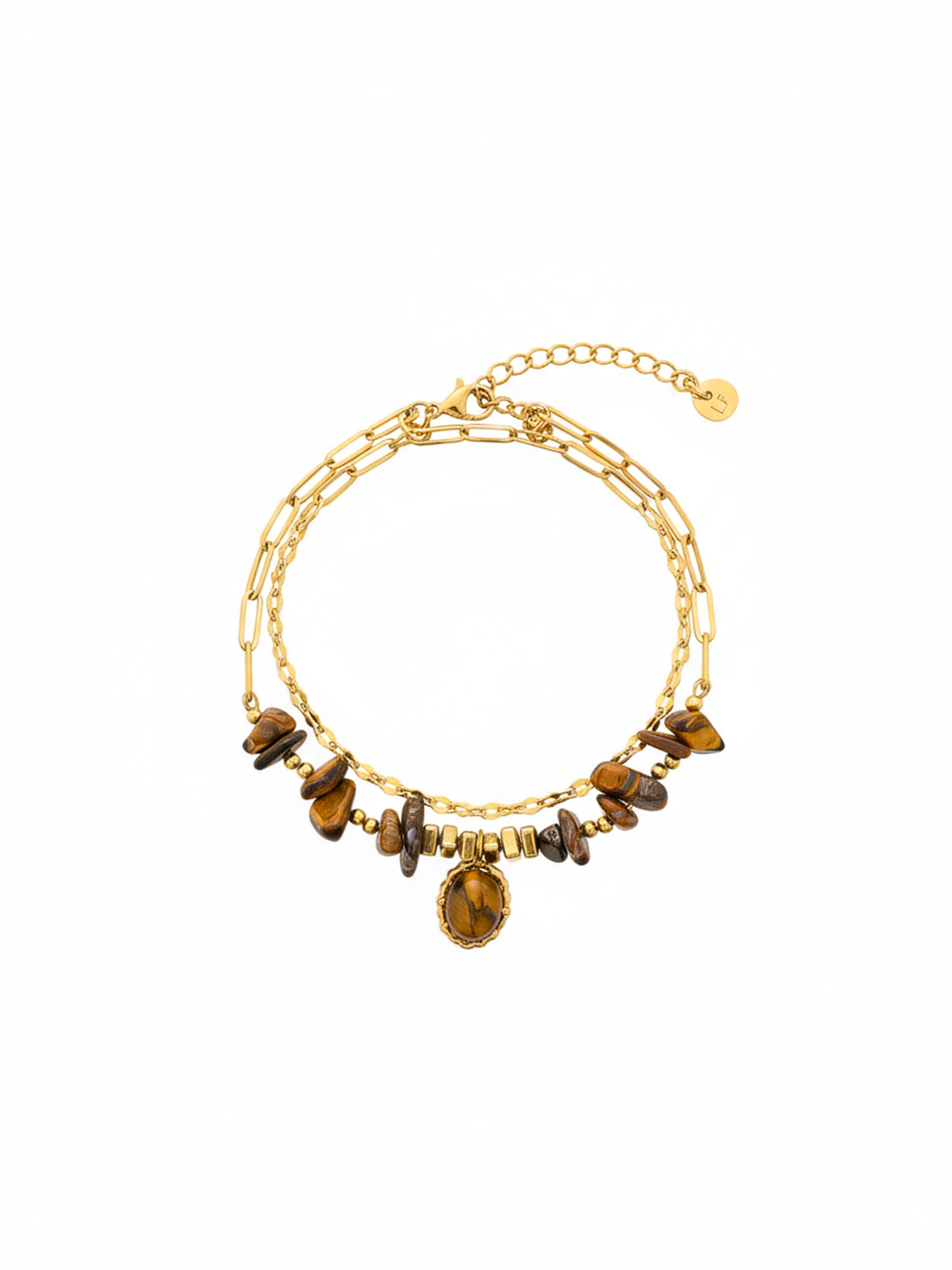 Nemomatheo Bracelet 'Stein und Glanz' in Brown: front